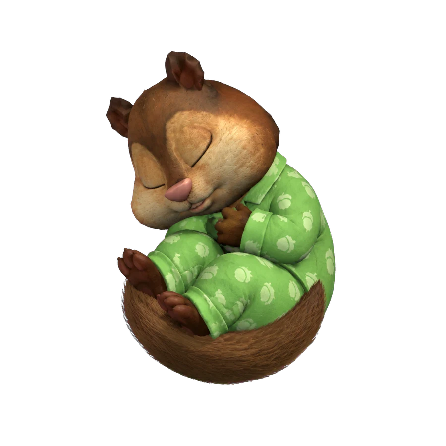 The chipmunk asleep in mid air